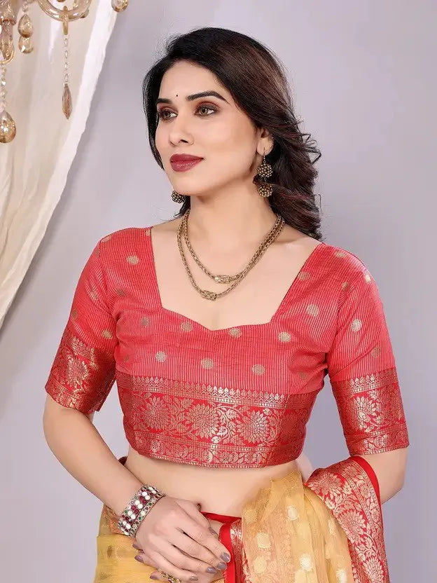 Elegant Banarasi Silk Saree with Rich Zari Border