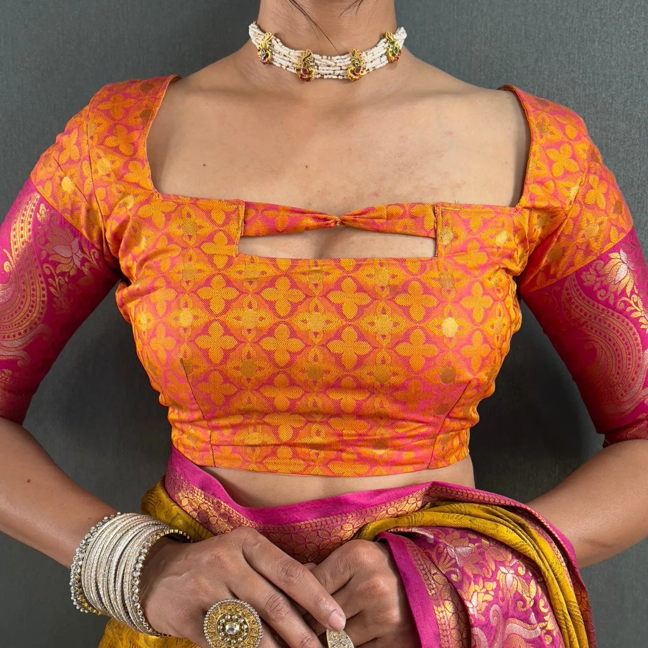 Luxury Silk Saree with Intricate Golden Zari Work