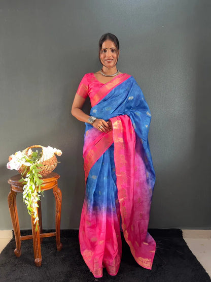 Traditional Handloom Saree with Contrast Pallu