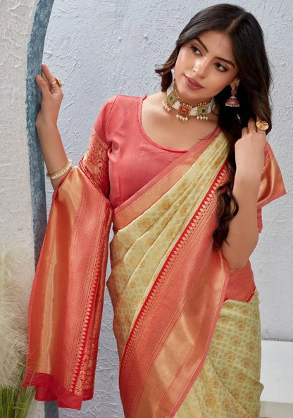 Royal Banarasi Silk Saree with Rich Contrast Pallu