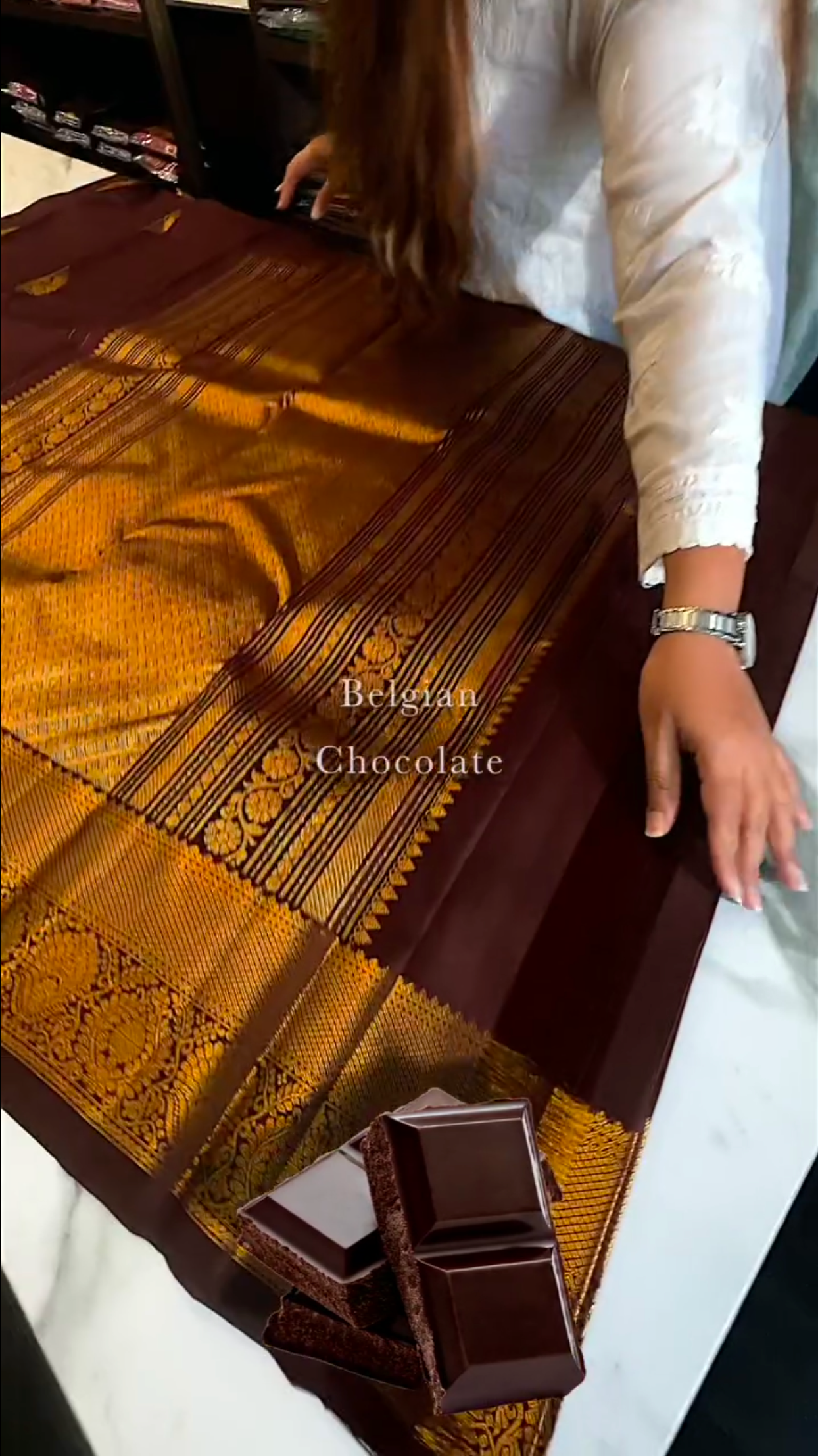 Belgium Dark Chocolate Color Kanjivaram Soft Silk Saree