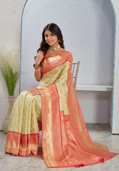 Royal Banarasi Silk Saree with Rich Contrast Pallu