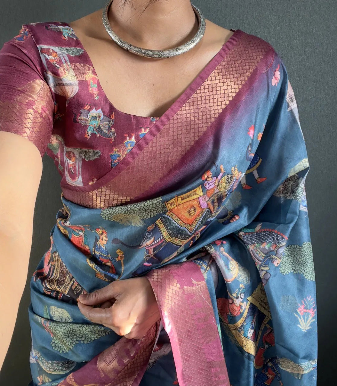 Traditional Handloom Saree with Contrast Pallu