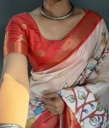 Traditional Handloom Saree with Contrast Pallu