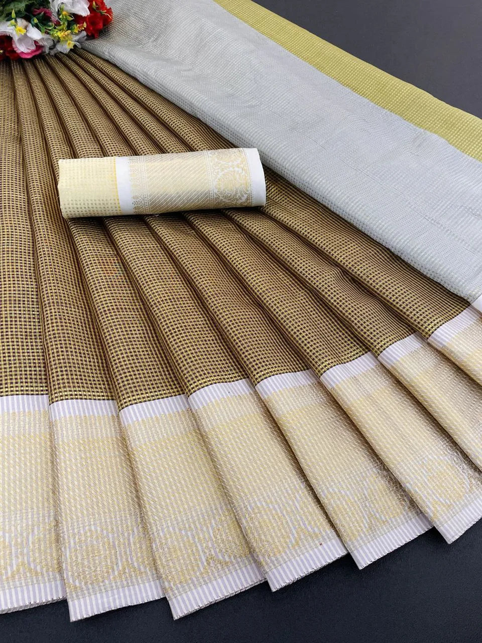 Traditional Yellow Silk Saree with Elegant Golden Zari Weaving