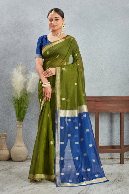 Classic Handwoven Silk Saree with Contrast Pallu