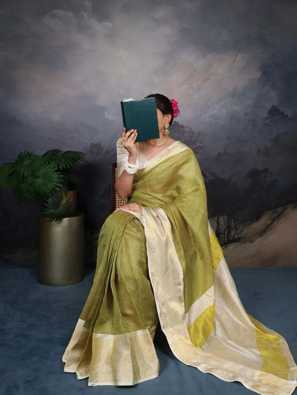 Traditional Yellow Silk Saree with Elegant Golden Zari Weaving