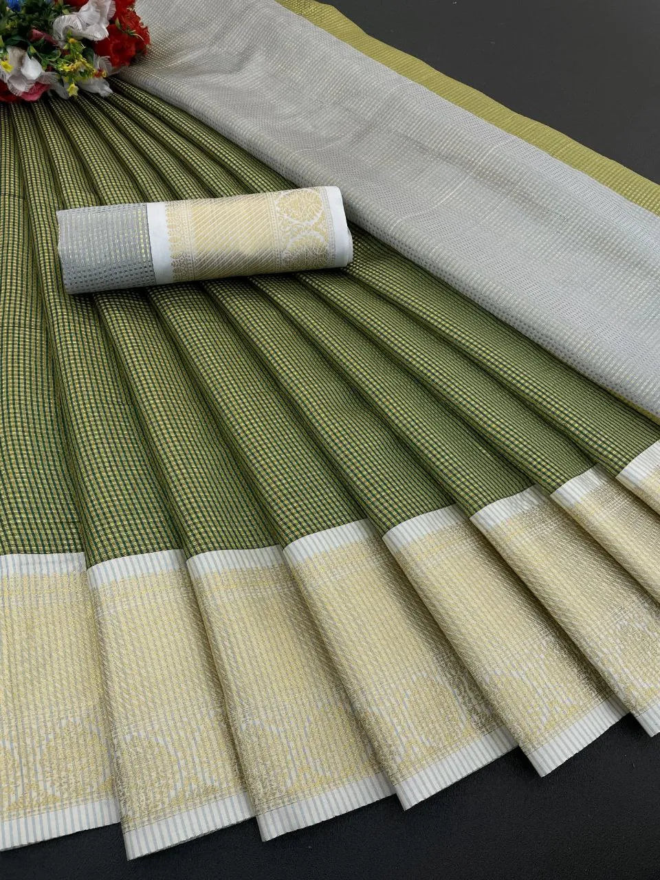 Traditional Yellow Silk Saree with Elegant Golden Zari Weaving