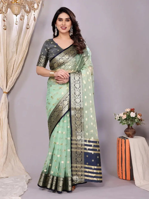 Elegant Banarasi Silk Saree with Rich Zari Border