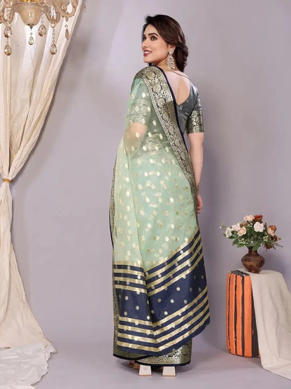 Elegant Banarasi Silk Saree with Rich Zari Border