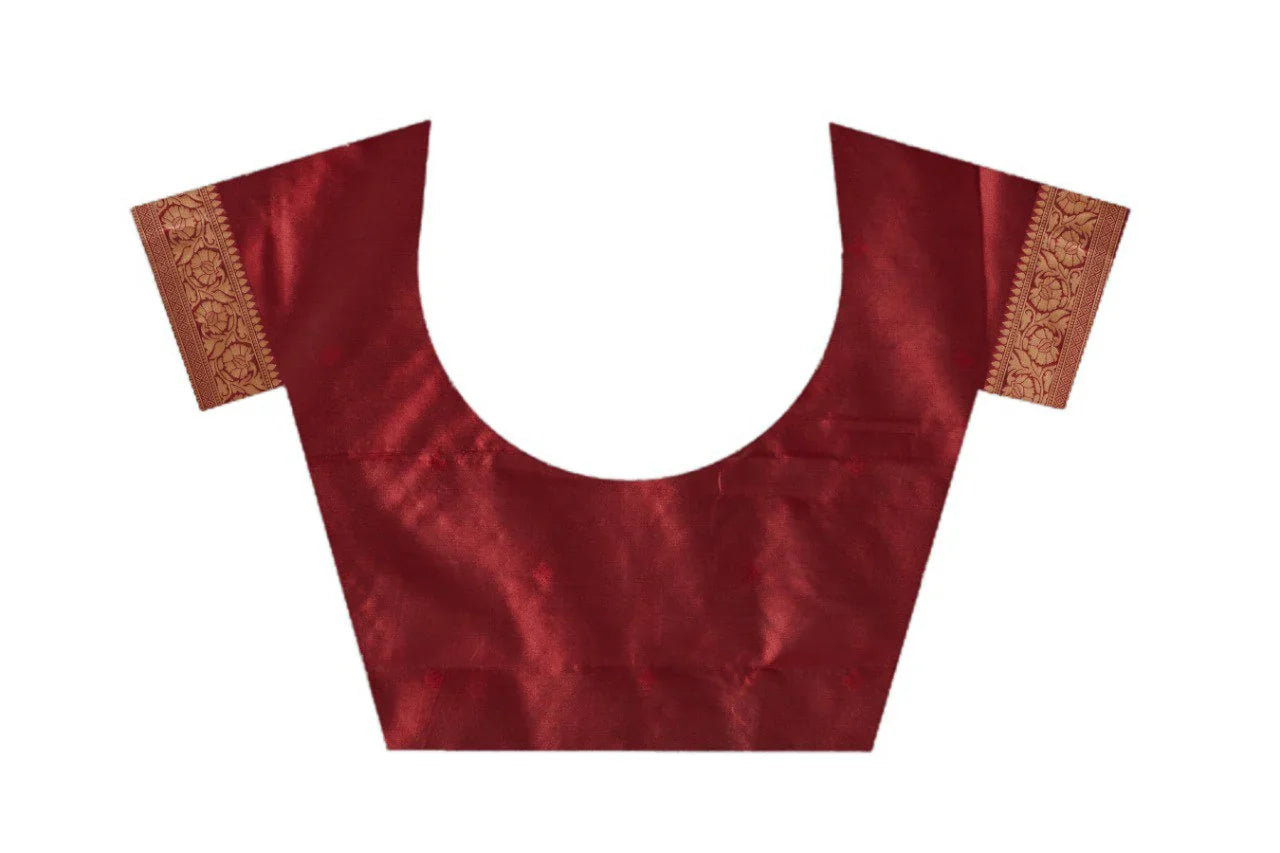 Royal Kanjivaram Silk Saree with Golden Paisley Zari Work