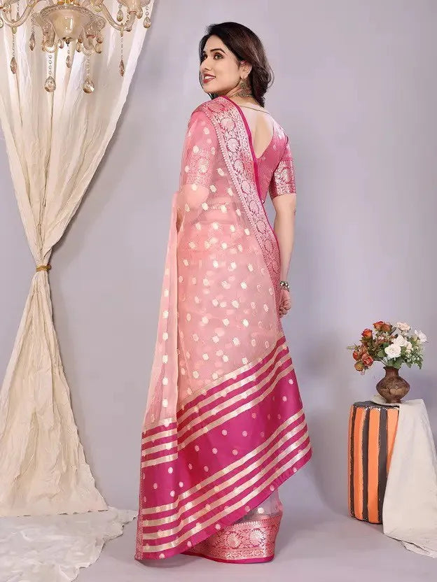 Elegant Banarasi Silk Saree with Rich Zari Border