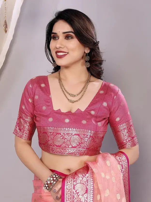 Elegant Banarasi Silk Saree with Rich Zari Border