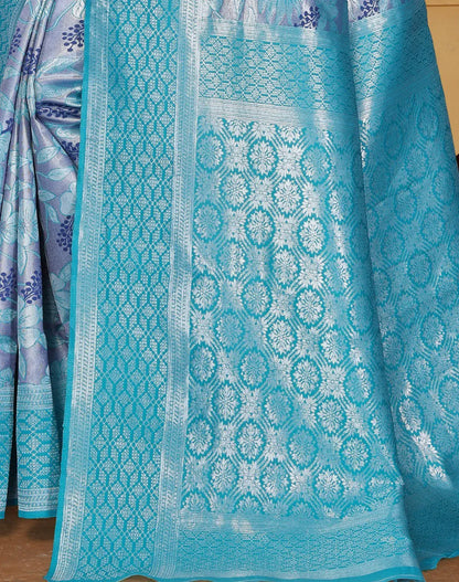 Luxurious Banarasi Silk Saree with Floral Brocade Weaving